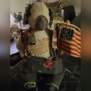 Primitive Anerican Sheep With His Flags